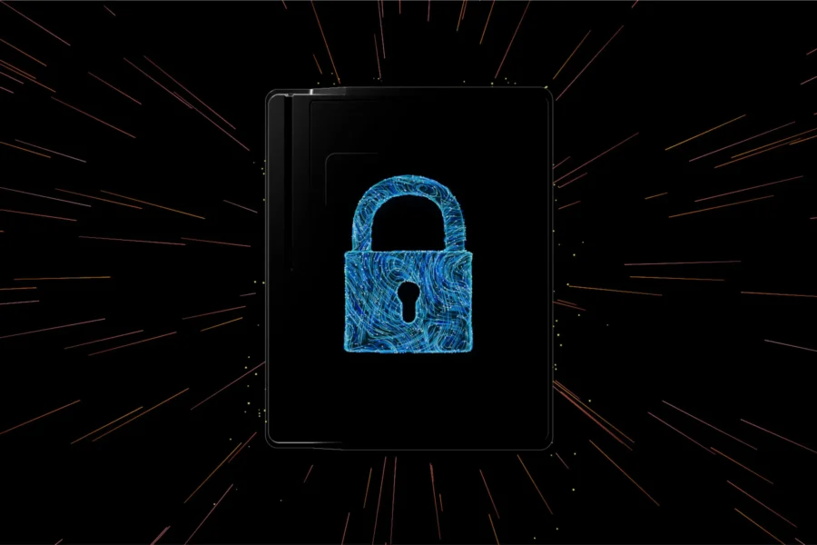 Visuel de sécurité informatique représentant le chiffrement et la sûreté des lecteurs de badges LiNEGUARD