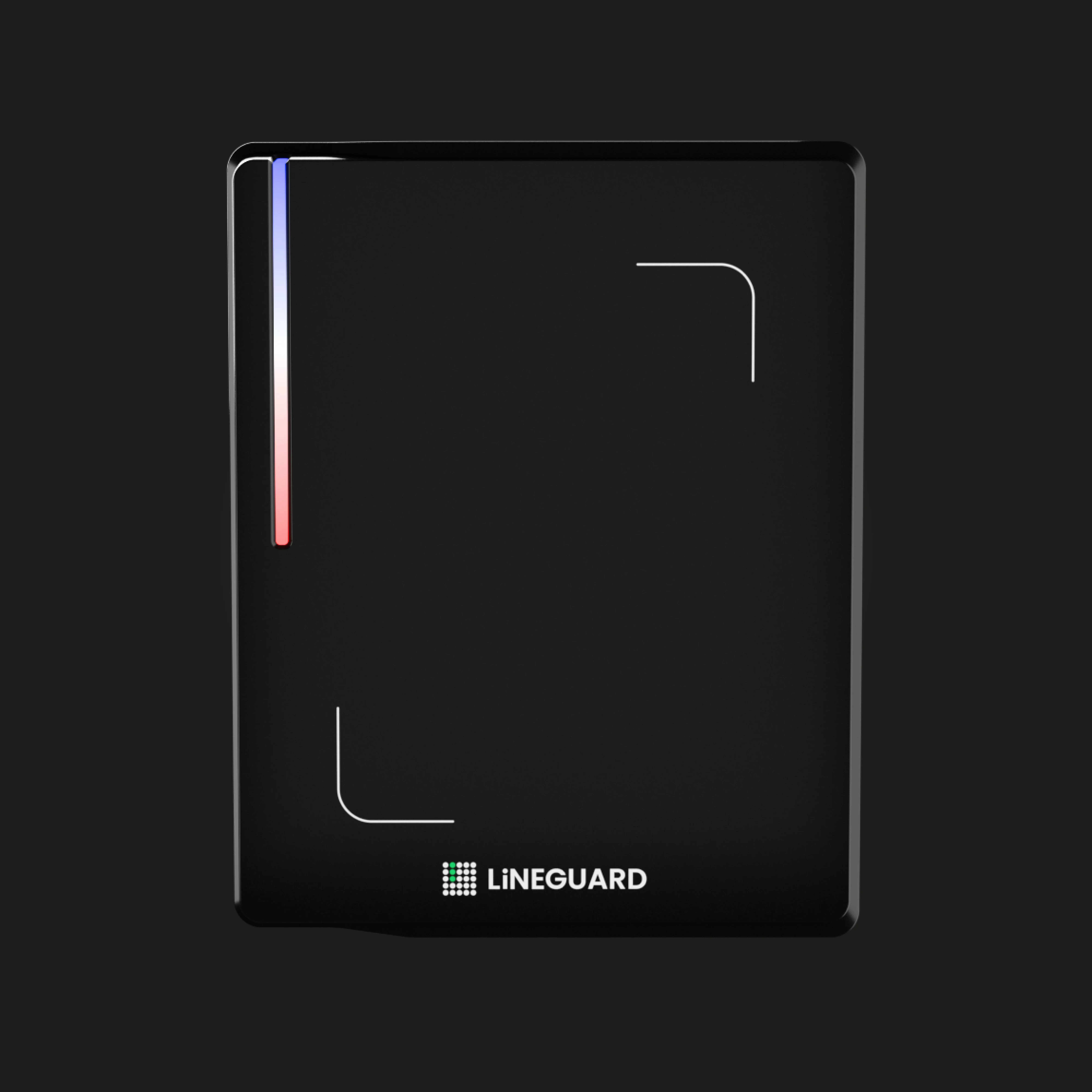 Lecteur Line Ultra Prox LiNEGUARD avec signature lumineuse LED bleu blanc rouge symbolisant le made in France et la personnalisation illimitée