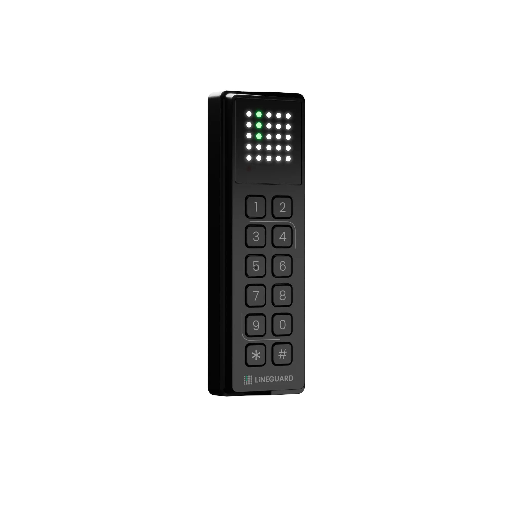 Terminal de sécurité étroit LiNEGUARD avec clavier à code pour authentification à double facteur et matrice de 25 LEDs