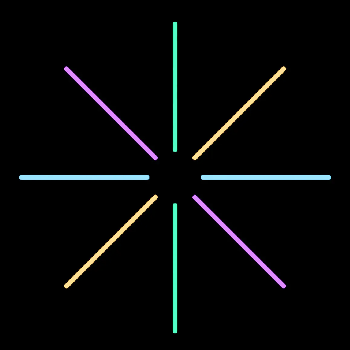 Étoile lumineuse multicolore symbolisant la richesse des signatures visuelles personnalisables sur LiNEGUARD